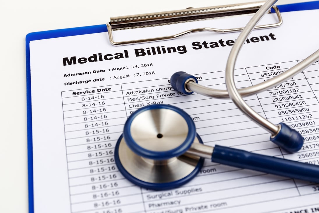 Healthcare cost concept with medical bill